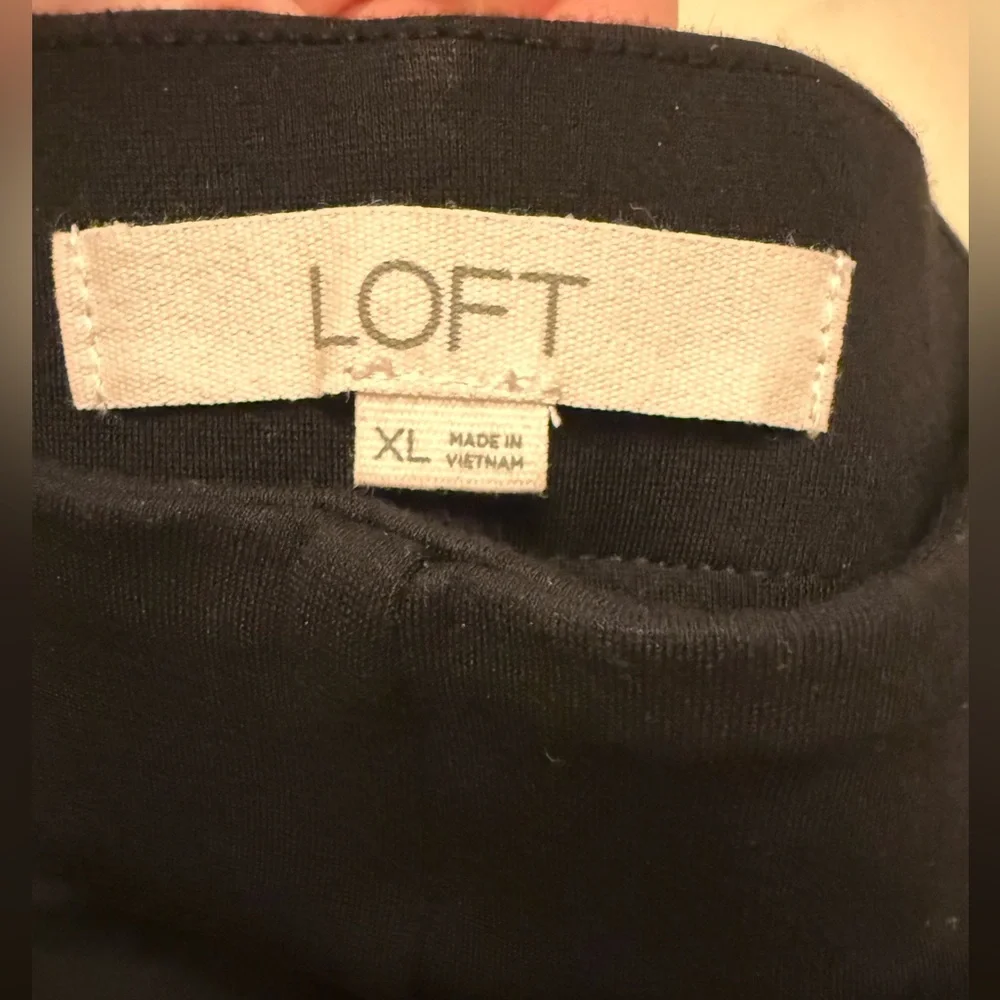 Like New LOFT Black Ponte Straight Pants with front seam, size XL - Picture 5 of 6